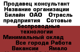 Продавец-консультант › Название организации ­ Билайн, ОАО › Отрасль предприятия ­ Сотовые, беспроводные технологии › Минимальный оклад ­ 45 000 - Все города Работа » Вакансии   . Ямало-Ненецкий АО,Ноябрьск г.